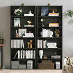 IRONCK Bookshelves and Bookcases Set of 2 Floor Standing 6 Tiers Display Storage Shelves 70 in Tall Bookcase Home Decor Furniture for Home Office, Living Room, Bed Room