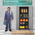SISESOL Metal Storage Cabinet with Wheels,Rolling Garage Storage Cabinet with Lock,Gray Lockable Metal Cabinets with Shelves,Tall Tool Cabinets on Wheels for Garage,Home,Office,Shop
