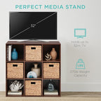 Best Choice Products 9-Cube Storage Organizer, 11in Shelf Opening, Bookcase, Display Shelf, Customizable w/ 3 Removable Back Panels - Walnut