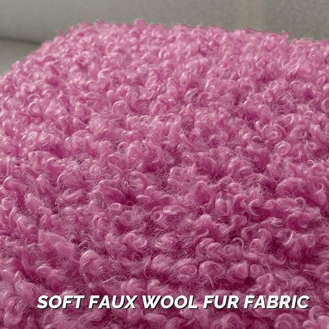 FUTEI Hot Pink Decorative Throw Pillow Covers 20x20 Inch Set of 2,Soft Fluffy Faux Wool Fur Boucle Textured Cushion Case,Modern Home Decor for Couch Bed Living Room Office