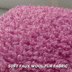 FUTEI Hot Pink Decorative Throw Pillow Covers 20x20 Inch Set of 2,Soft Fluffy Faux Wool Fur Boucle Textured Cushion Case,Modern Home Decor for Couch Bed Living Room Office