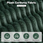 110'' Boneless Modular Cloud Couch for Living Room, Comfy Cloud Modular Sectional Couch with Ottoman, Convertible L Shaped Couches for Apartment, Dorm, No Assembly Required, Green Corduroy
