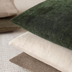 Foindtower Pack of 2 Soft Textured Chenille Throw Decorative Pillow Covers Square Accent Solid Cushion Cover Neutral Farmhouse Pillow Case for Couch Sofa Bedroom Living Room 22x22 Inch,Dark Green