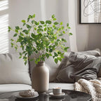 Eucalyptus Stems 32" Fake Plants Greenery for Vase Artificial Plants Indoor Bay Leaves Bathroom Decor Fake Leaves Greenery Stems Dining Room Decor Nordic (6PCS)