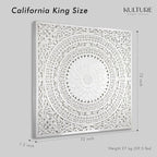 Wood Headboard Rustic | Carved Full Headboard Only | Wooden Headboard Full Size Bed | Wall Mount Headboard King or Queen | Full Bed Headboard Panels (Seruni White, California King)