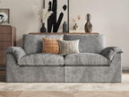 EASE MOOSE Oversized Boneless Couch for Living Room, Sectional Cloud Sofa, Modular Cloud Couch Loveseat, 2-Seater Deep Seat Sofas with Pillow for Bedroom, Apartment, No Assembly, Chenille (Grey)