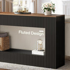 Tribesigns 55" Entryway Table, Modern Console Table with 2-Tier Storage, Narrow Sofa Furniture for Living Room, Entrance, Hallway, Black