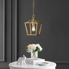 JONATHAN Y JYL7618B Pagoda 8" 1-Light Vintage Farmhouse Iron Chain Pagoda LED Pendant Minimalist, Rustic, Industrial, Classic, Casual, Living Room, Dining Room, Bedroom, Foyer, Gold Painting