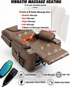 26in Extra Large Lazy Boy Recliner Chair for Tall Men Up to 6'2"/350lb Adjustment Power Lift Recliner Chair with Cupholder, Massage Chair Recliner with Lumbar Heating