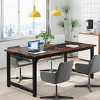 Tribesigns Modern Computer Desk, 63 x 31.5 inch Large Office Desk Computer Table Study Writing Desk Workstation for Home Office, Rustic/Black