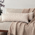 Foindtower Set of 2 Decorative Long Body Lumbar Throw Pillow Covers Accent Farmhouse Cushion Covers Boho Floral Pillowcase for Couch Sofa Bedroom Living Room Home Decor,14×36 Inch,Ivory Beige