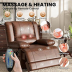 Large Dual Motor Power Lift Recliner Chair with Massage and Heat for Elderly People, Infinite Position,USB Ports and Remote Control,Breathable Leather (Brown)