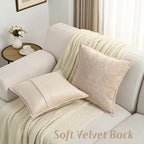 FUTEI Oatmeal Chenille Throw Pillow Covers 26x26 Inch Set of 2,Soft Cozy Bound Edge Design Euro Pillow Sham,Home Decor for Couch Bed Living Room