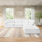 Modular Sectional Sofa Cloud Couch,Down Filled Comfy Cloud Modern Sofa,White Linen Oversized Couch Cushion Covers Removable for Living Room(3 Seater)