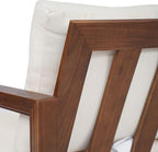 Christopher Knight Home Rammus 2 Pieces Outdoor Conversation Set, Acacia Wood Chat Set, Rectangular Coffee Table and Patio Loveseat Sofa, Slat Design Patio Furniture Set for Garden, Beige + Mocha