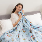 Berkshire Blanket Peanuts® VelvetLoft® Cute Character Snoopy Plush Blanket,Snoopy The Athlete Closed in Blue,King 90 in x 108 in (Official Peanuts® Product)