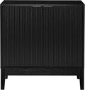 Best Choice Products 2-Door Modern Storage Cabinet, Buffet, Sideboard, Media Cabinet, Cupboard, Entryway Accent Table, Bookcase w/Reeded Panels and Adjustable Shelves – Black