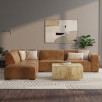SIMPLIHOME Rex Left Corner Sectional Modular Sofa and Ottoman Set in Full-Grain Genuine Leather, Sienna, 116-inch-wide L-Shaped Leather Sofa and Matching 34-inch-Wide Table Ottoman for Living Room