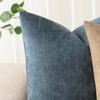 Foindtower Pack of 2 Textured Chenille Throw Decorative Pillow Covers Square Accent Solid Cushion Cover Neutral Farmhouse Lumbar Pillow Case for Couch Sofa Bedroom Living Room 12x24 Inch,Blue