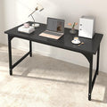 StarGraph Modern Computer Desk 55 Inch Large Office Desk with Carbon Fiber Desktop Home Office Desks with Sturdy Metal Frame Gaming Study Writing Work from Home Desks, Black