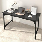 StarGraph Modern Computer Desk 55 Inch Large Office Desk with Carbon Fiber Desktop Home Office Desks with Sturdy Metal Frame Gaming Study Writing Work from Home Desks, Black