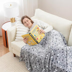Berkshire Blanket Peanuts® VelvetLoft® Cute Character Snoopy Plush Throw Blanket,Peanuts Poses and Paws Grey,Throw 55 in x 70 in (Official Peanuts® Product)