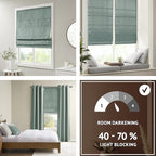 Madison Park Cordless Roman Shades Faux Silk Shade with Sheen 1-Panel Privacy, Room Darkening, Energy Efficient, Thermal Insulated Window Blind for Bedroom, Living Room Décor, 33"W x 64"L Como, Green