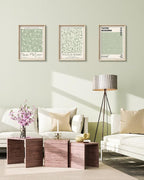 HesenDot Framed Matisse Sage Green Wall Art,William Morris Canvas Wall Decor,16x12IN High Framed Wood Design Prints,Minimalist Classic Decor Aesthetic for Living Room,Bedroom,Bathroom Set of 3