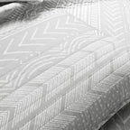 Lush Decor Hygge Geo Pattern Striped 3 Piece Quilt Bedding Set, King, Light Gray