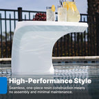 Step2 Mondello In-Pool Side Table, Outdoor/Indoor Waterproof Pool & Patio Furniture, Made of Durable Plastic, White