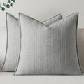a moment Linen Pillow Covers Set of 2,Boho Farmhouse Throw Pillowcases Neutral Textured Decorative Covers for Couch Sofa Bed, Soft Linen Blend Accent Case Cushion Home Decor 18"x18"Light Grey