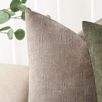 Foindtower Set of 2 Soft Textured Chenille Throw Decorative Pillow Covers Square Accent Solid Cushion Cover Cozy Neutral Farmhouse Pillow Case for Couch Sofa Bedroom Living Room 16x16 Inch,Light Taupe