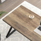 FOLUBAN Computer Desk, Modern Home Office Desk, Wood and Metal Study Writing Gaming Table for Bedroom Living Room, Rustic Oak, 53 Inch
