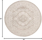 SAFAVIEH Area Rug 5' Round - Reflection Collection - Beige & Cream, Non-Shedding & Easy Cleaning, Ideal for Entryway, Living Room, Bedroom (RFT668A)
