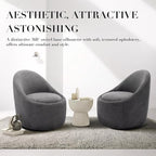 360° Swivel Accent Chair Set of 2, Mid-Century Modern Chair with Hidden Storge, Small Swivel Chair with Arms for Living Room/Office - Dark Grey