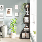 Tribesigns Corner Shelf, Modern 5-Tier Wall Corner Bookshelf, Stylish Corner Small Bookcase Storage Rack Plant Stand with Unique Shape for Living Room, Home Office