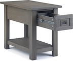 SIMPLIHOME Monroe SOLID ACACIA WOOD 14 inch Wide Rectangle Rustic Narrow Side Table in Farmhouse Grey for the Living Room and Bedroom