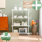 HCHQHS Bookshelf, 4-Tier Industrial Bookcase, White Open Book Shelf, Freestanding Tall Bookshelves with Metal Frame