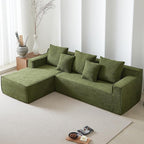 101" Modular Sectional Sofa for Living Room,Boneless Couch in A Box,Memory Foam Sectional Couches for Apartment,Cloud Couch No Assembly Required,Green