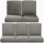 Pop 22x25/22x24 Outdoor Cushions for Patio 5 Piece Set - Set of 5 Water-Resistant Replacement Cushion for Wicker Dining Rocking Swivel Chairs Loveseat Couch Sectional Sofa - Grey/Classic