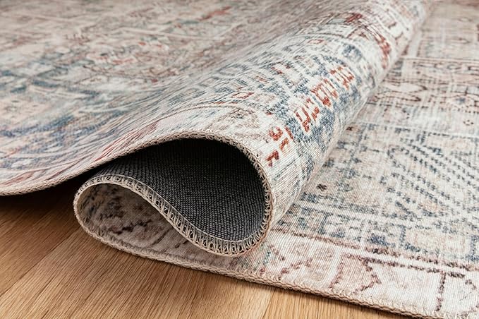 Loloi Chris Loves Julia Jules Collection JUL-07 Natural/Ocean 2'-6'' x 9'-6'', .13" Pile Height, Runner Rug