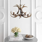 JONATHAN Y JYL6301A Eldora 26" Adjustable Resin Antler 4-Light LED Chandelier, Glam, Rustic,Cottage,Transitional, Dimmable Dining Room, Living Room, Kitchen, Foyer, Bedroom, Brown