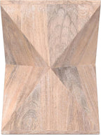 SIMPLIHOME Sutton 14-inch Wide Solid Mango End Table in Cerused Natural with Square Geometric Design for Living Room, Assembled