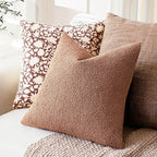 Foindtower Pack of 2, Decorative Textured Boucle Throw Pillow Covers Accent Solid Pillow Cases Cozy Soft Couch Cushion Case for Chair Sofa Bedroom Living Room Home Decor 22x22 Inch Dusty Orange Hazel