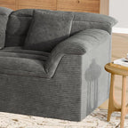 81" Sofa with Deep Seats Oversize, 2 Seater Cloud Couches, Upholstered Corduroy Loveseat for Living Room Bedroom, No Assembly Required, Dark Gray
