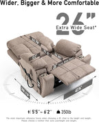 26in Extra Large Lazy Boy Recliner Chair for Tall Men Up to 6'2"/350lb Adjustment Power Lift Recliner Chair with Cupholder, Massage Chair Recliner with Lumbar Heating