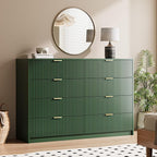 Green Dresser for Bedroom, 8 Drawer Double Dresser, Modern Chest of Drawers for Bedroom, Living Room, Entryway and Closet, 55" L x 15.7" D x 37.4" H