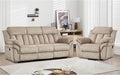 CANMOV Recliner Sofa Set, Oversize Power Lift Recliner Chair and Manual Loveseat with Overstuffed Armrest for Living Room,Bedroom Furniture,Office,1+3 Seat Light Brown