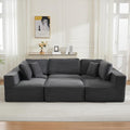 Cloud Modular Sectional Sleeper Sofa,U-Shape Modern Boneless Sectional Couch with Deep Seat,Upholstered Couches for Living Room Bedroom,No Assembly Required,Grey