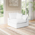 Modular Sectional Sofa Cloud Couch,Down Filled Comfy Cloud Modern Sofa,White Linen Oversized Couch Cushion Covers Removable for Living Room